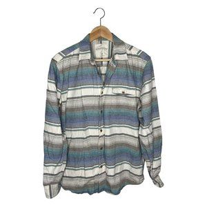 100% Cotton Aeropostale Twill Stripe Button Down Shirt Size L